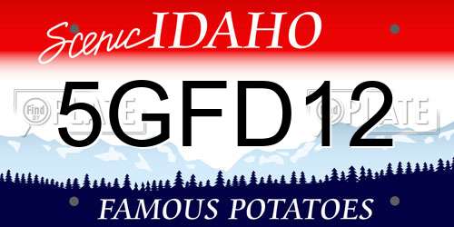 5GFD12 Idaho License Plate