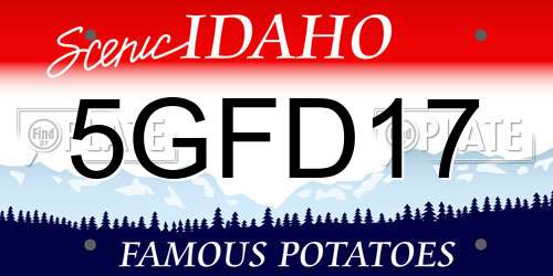 5GFD17 Idaho License Plate