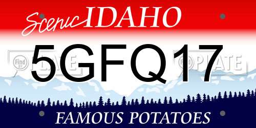 5GFQ17 Idaho License Plate