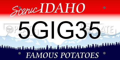 5GIG35 Idaho License Plate