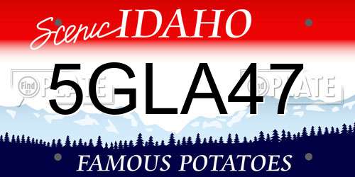 5GLA47 Idaho License Plate