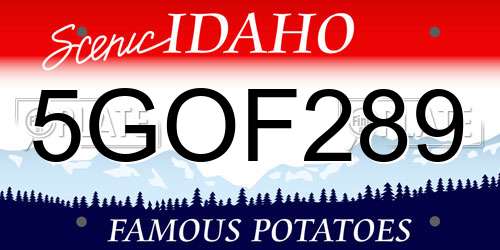 5GOF289 Idaho License Plate