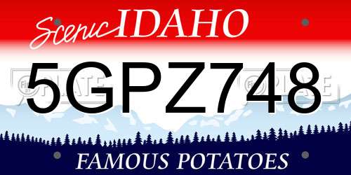 5GPZ748 Idaho License Plate