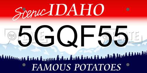 5GQF55 Idaho License Plate