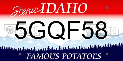 5GQF58 Idaho License Plate