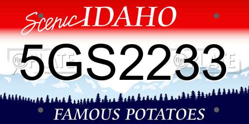 5GS2233 Idaho License Plate