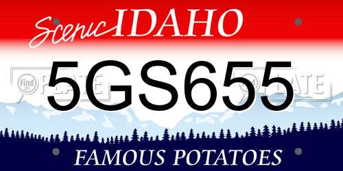 5GS655 Idaho License Plate