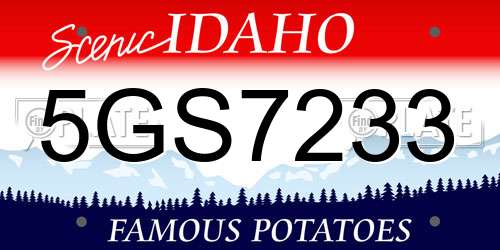 5GS7233 Idaho License Plate