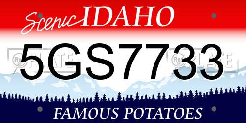 5GS7733 Idaho License Plate