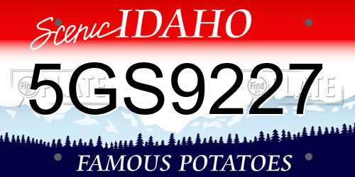 5GS9227 Idaho License Plate