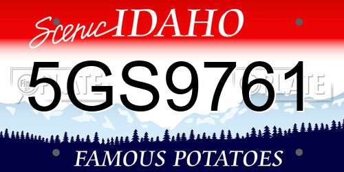 5GS9761 Idaho License Plate