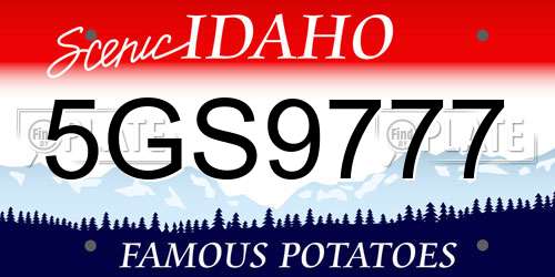5GS9777 Idaho License Plate