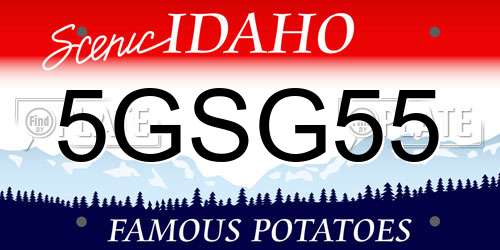 5GSG55 Idaho License Plate