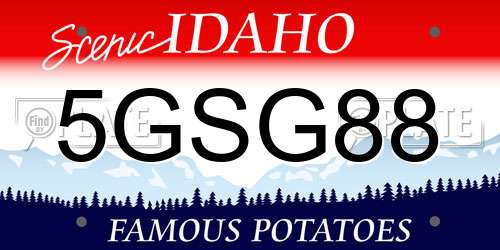 5GSG88 Idaho License Plate