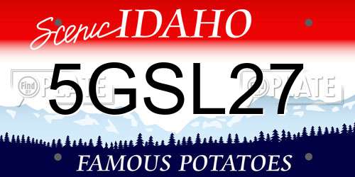 5GSL27 Idaho License Plate