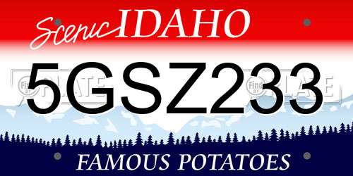 5GSZ233 Idaho License Plate
