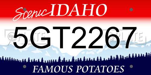 5GT2267 Idaho License Plate