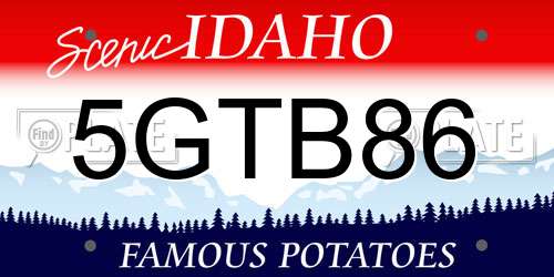 5GTB86 Idaho License Plate