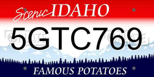 5GTC769 Idaho License Plate