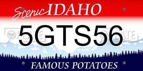 5GTS56 Idaho License Plate