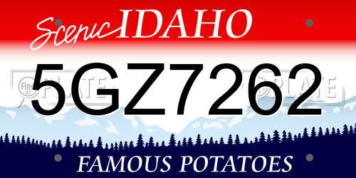 5GZ7262 Idaho License Plate