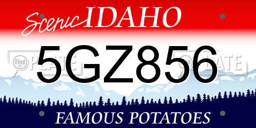 5GZ856 Idaho License Plate