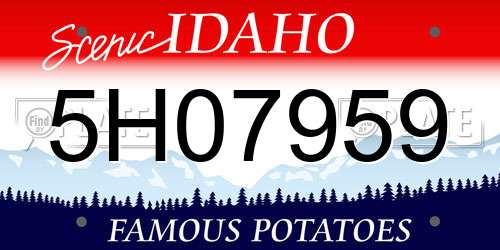 5H07959 Idaho License Plate