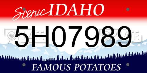 5H07989 Idaho License Plate