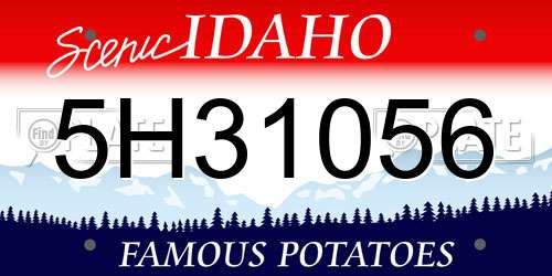 5H31056 Idaho License Plate
