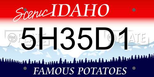 5H35D1 Idaho License Plate