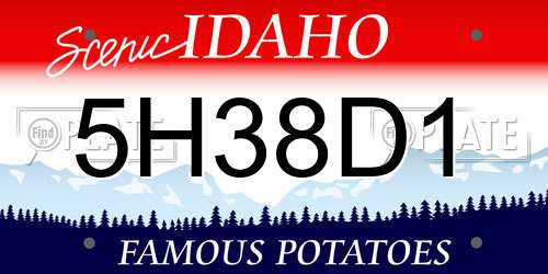 5H38D1 Idaho License Plate