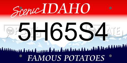 5H65S4 Idaho License Plate