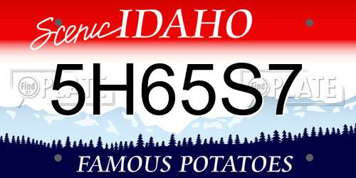 5H65S7 Idaho License Plate