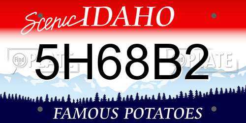 5H68B2 Idaho License Plate