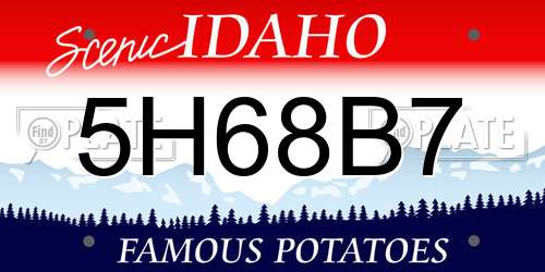 5H68B7 Idaho License Plate