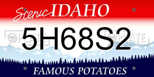 5H68S2 Idaho License Plate