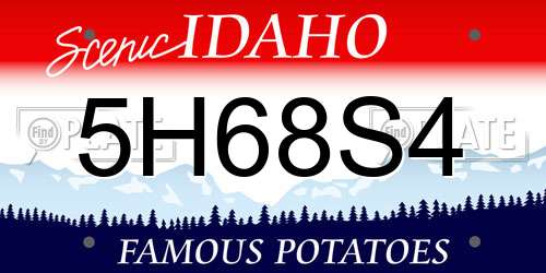 5H68S4 Idaho License Plate