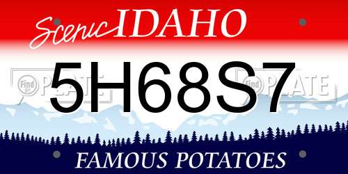5H68S7 Idaho License Plate