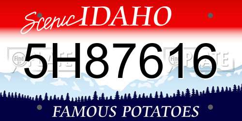 5H87616 Idaho License Plate