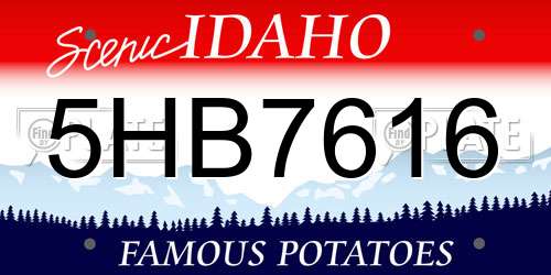 5HB7616 Idaho License Plate