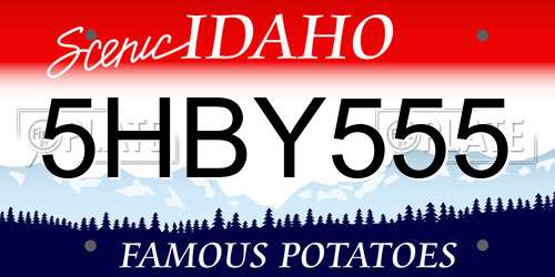 5HBY555 Idaho License Plate