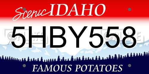 5HBY558 Idaho License Plate