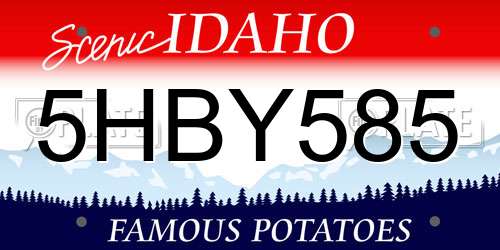 5HBY585 Idaho License Plate