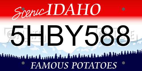 5HBY588 Idaho License Plate