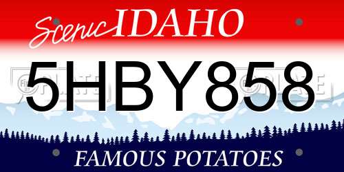 5HBY858 Idaho License Plate