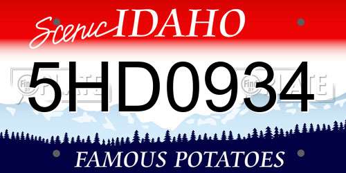 5HD0934 Idaho License Plate