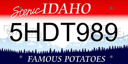 5HDT989 Idaho License Plate