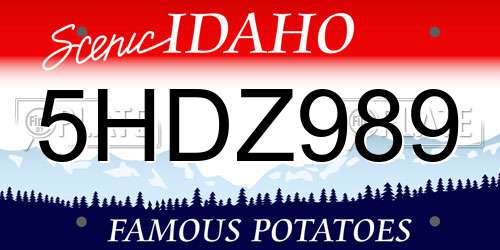 5HDZ989 Idaho License Plate