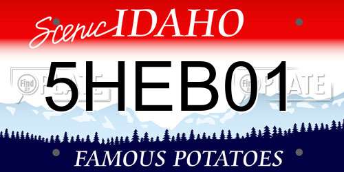 5HEB01 Idaho License Plate