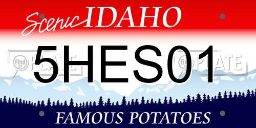 5HES01 Idaho License Plate